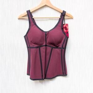 NWT HoneyLove Purple/Black Boldness Shapewear Sculpting Control Tank, size M